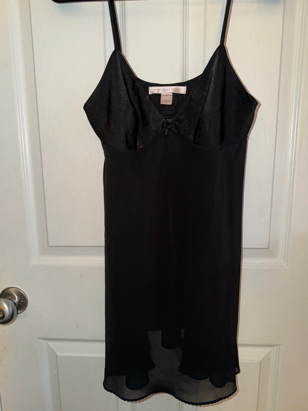 Victoria's Secret Black Satin Slip Night Dress